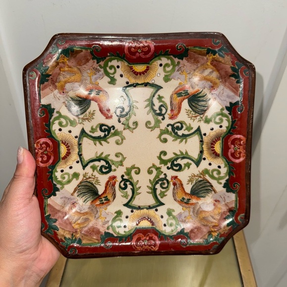 Vintage Hua Ping Tang Zhi Chinese Hand Painted Plate Rooster Design - Picture 2 of 7